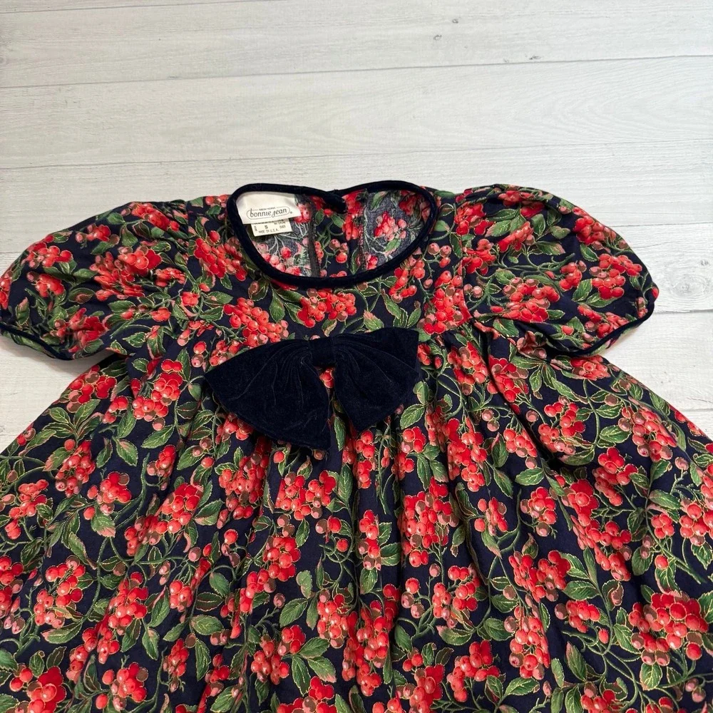 V ntage Bonnie‎ Jean girls red berries dress size 5